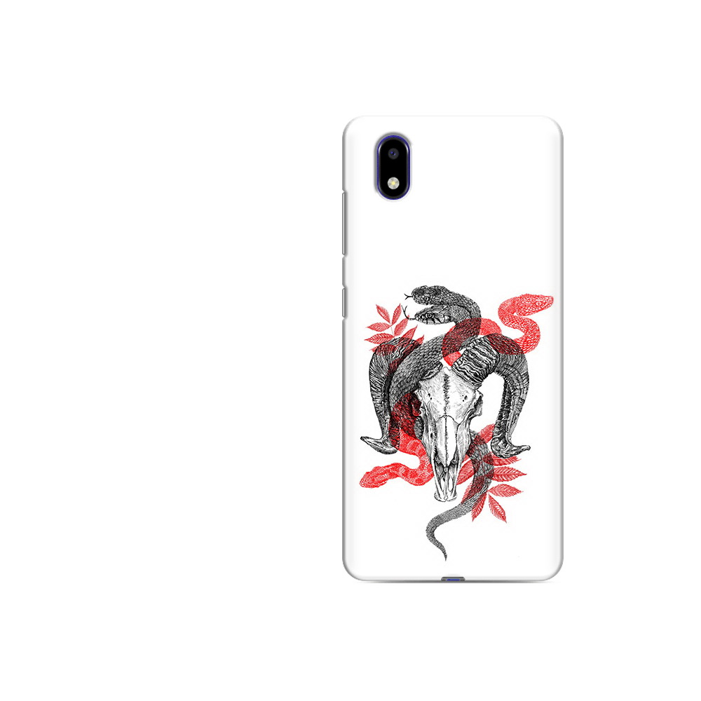 

Чехол MyPads Tocco для ZTE Blade A31 Lite змея в черепе рисунок (PT162823.461.365), Прозрачный, Tocco