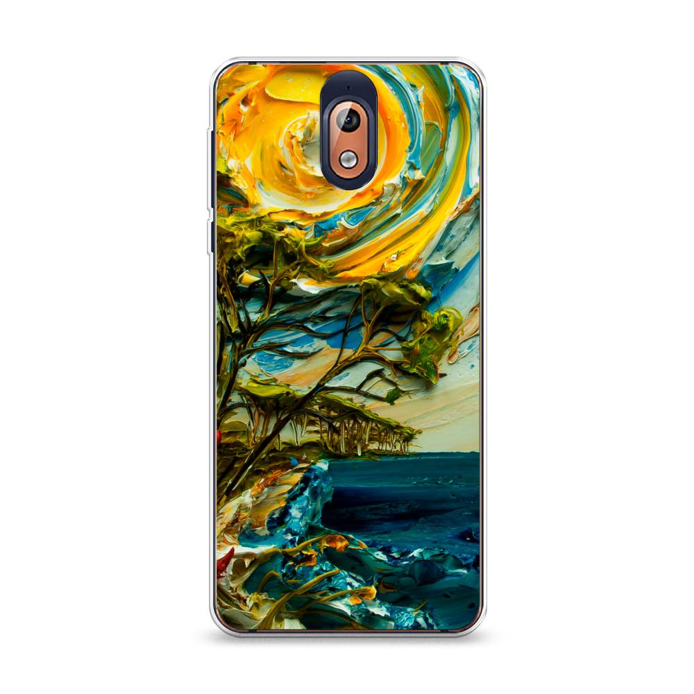 

Чехол на Nokia 3.1 "Солнце живопись", Желтый;синий, 121650-4