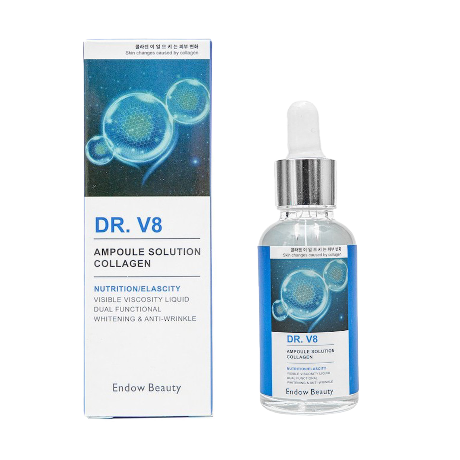 Сыворотка для лица Endow Beauty с коллагеном Dr-V8 Ampoule Solution Collagen 30 мл укрепляющая ампульная сыворотка с egf и коллагеном egf collagen ampoule