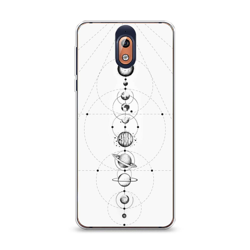 

Чехол на Nokia 3.1 "Парад планет", Серый, 121650-2