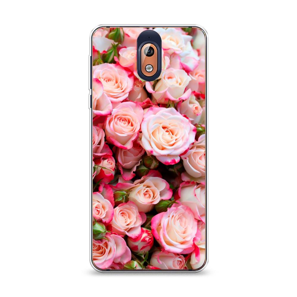 

Чехол на Nokia 3.1 "Много роз", Розовый, 121650-2