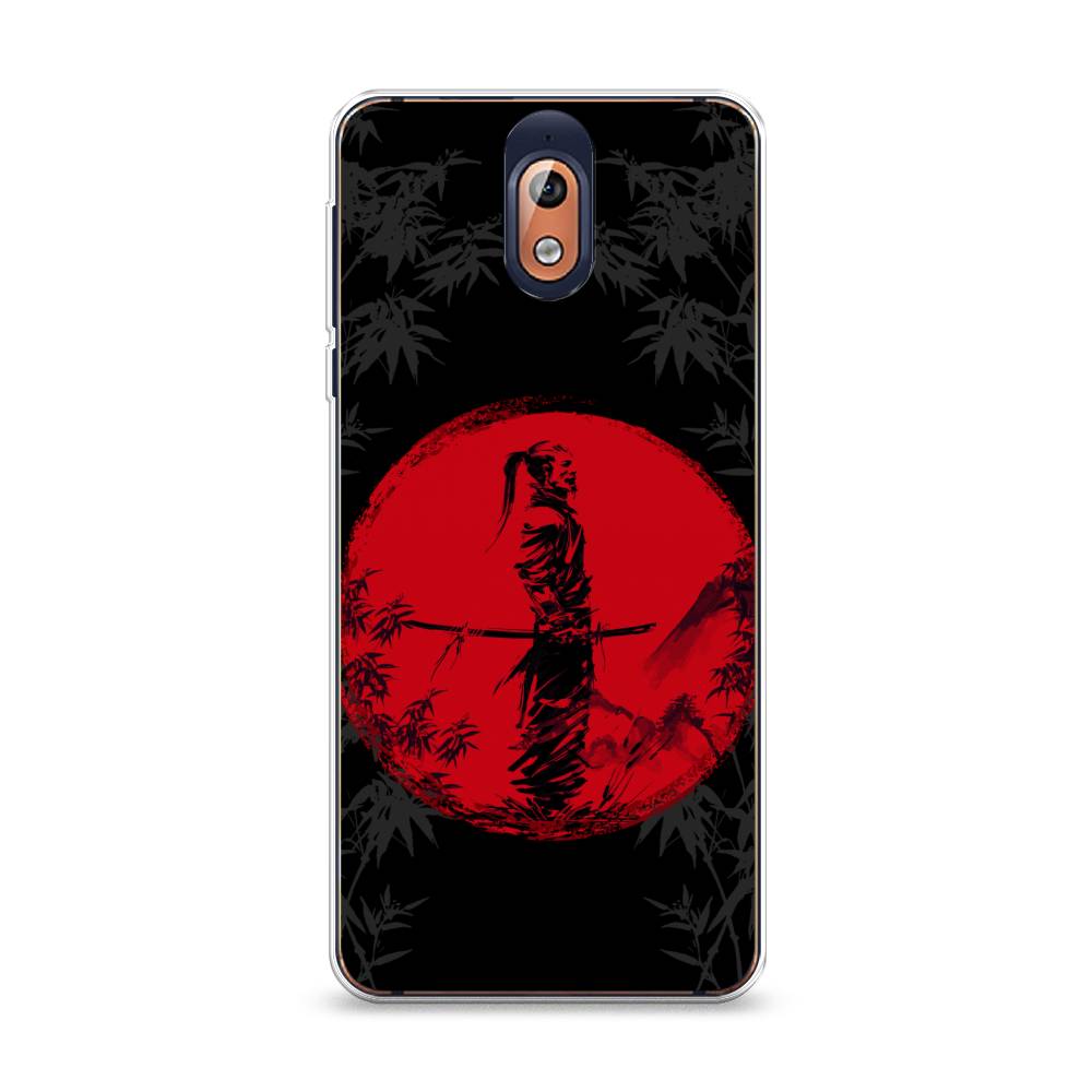 

Чехол на Nokia 3.1 "Самурай на красном фоне", Черный;красный;серый, 121650-4