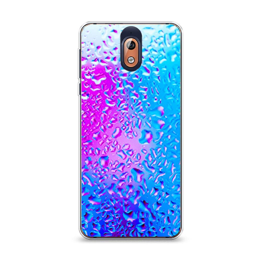 

Чехол на Nokia 3.1 "Капли на стекле", Голубой;розовый, 121650-3