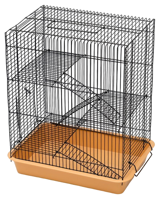 

Клетка для грызунов Пижон №9, с 3-я этажами, без наполнения, 33 х 24 х 38 см, бежевая, Бежевый