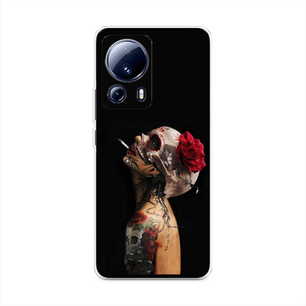 

Чехол Awog на Xiaomi 13 Lite "Девушка с черепом", Черный;красный;бежевый, 318150-9