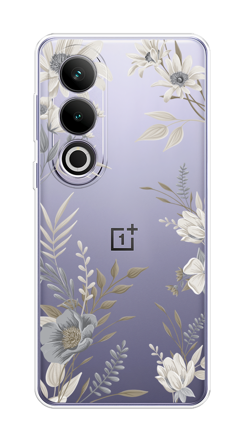 

Чехол на OnePlus Ace 3V "Цветы сепия", Серый;прозрачный;зеленый;белый, 154850-1