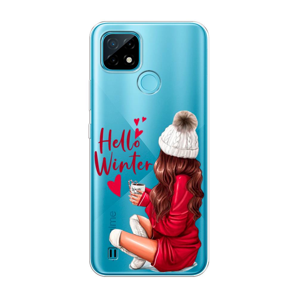 

Чехол на Oppo Realme C21 "Hello winter", Красный;белый;коричневый, 254950-5