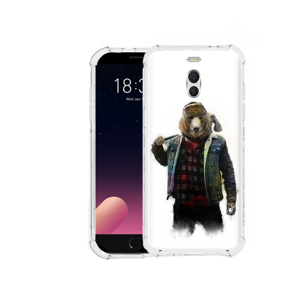 

Чехол MyPads Tocco для Meizu M6 Note медведь с топором, Прозрачный, Tocco