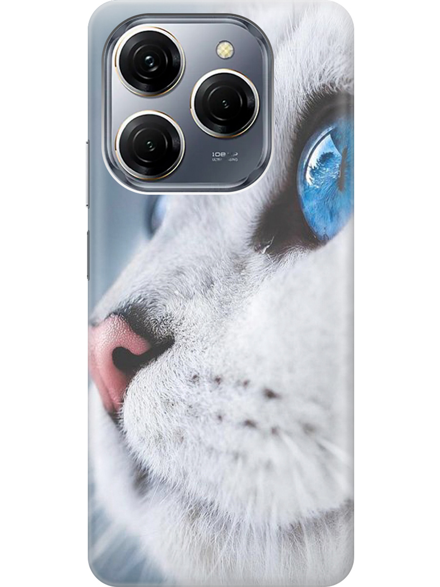 

Силиконовый чехол на Tecno Spark 20 Pro с рисунком "Кошачий взгляд", Белый;голубой, 20011919