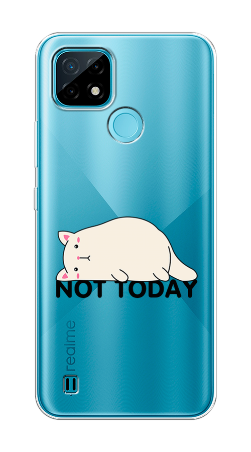 

Чехол на Realme C21 "Cat not today", Белый;розовый;черный, 254950-1