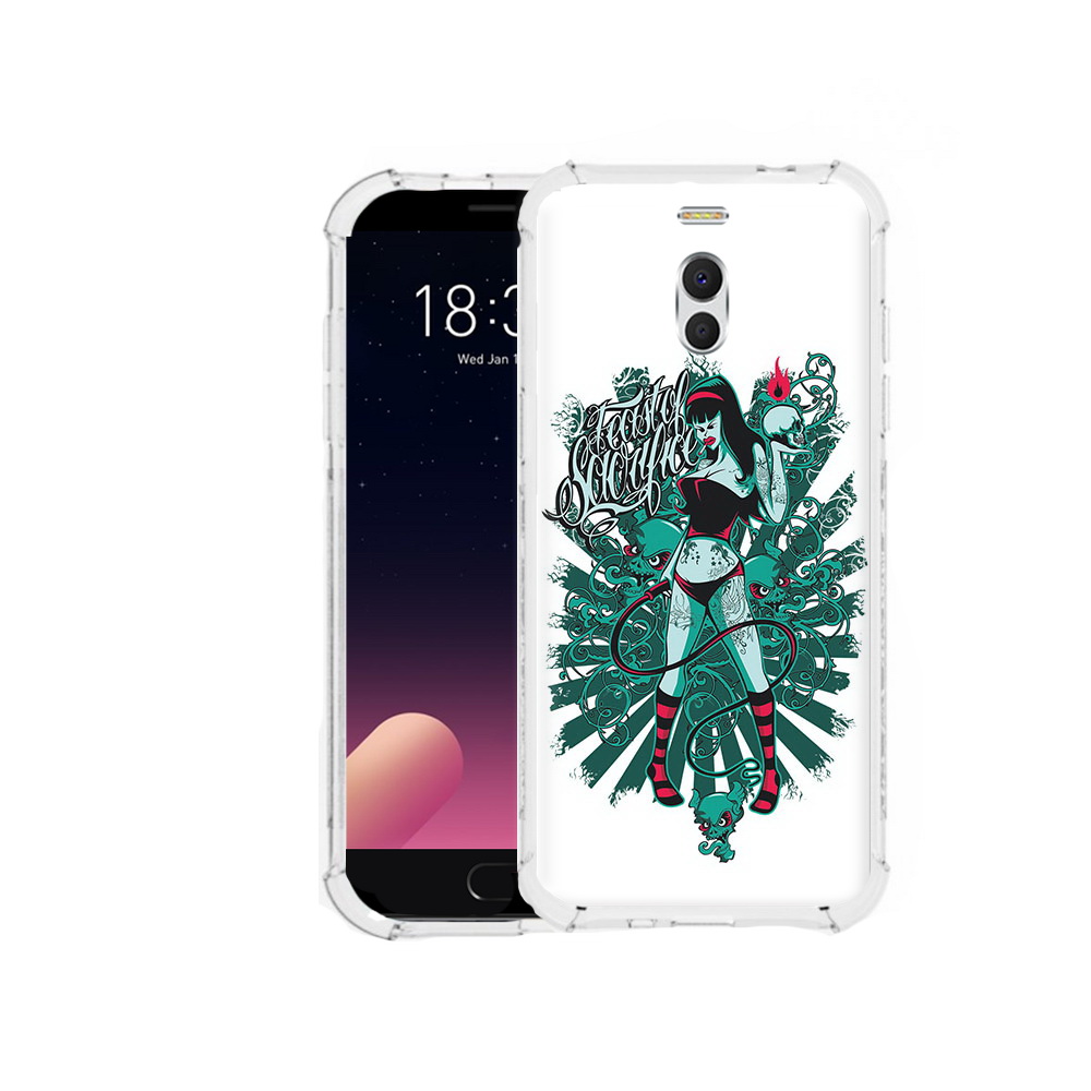 

Чехол MyPads Tocco для Meizu M6 Note нарисованная девушка в татуировках, Прозрачный, Tocco