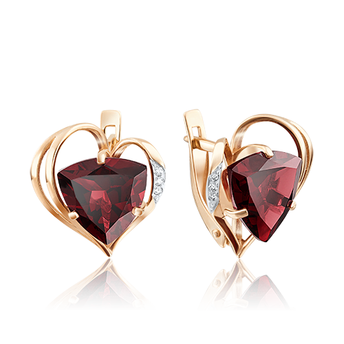 

Серьги из красного золота с гранатом/фианитом PLATINA jewelry 02-3600-00-210-1110-46, 02-3600-00-210-1110-46