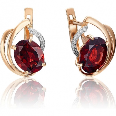 

Серьги из красного золота с гранатом/фианитом PLATINA jewelry 02-3601-00-210-1110-46, 02-3601-00-210-1110-46