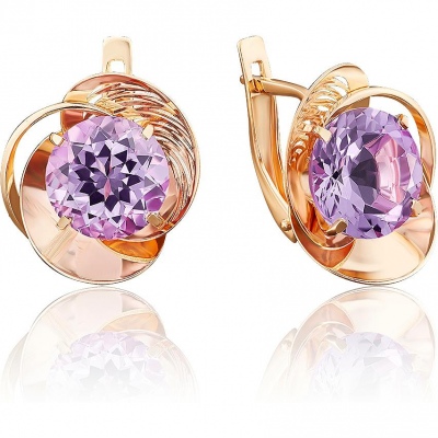 

Серьги из красного золота с аметистом PLATINA jewelry 02-3843-00-203-1110-46, 02-3843-00-203-1110-46