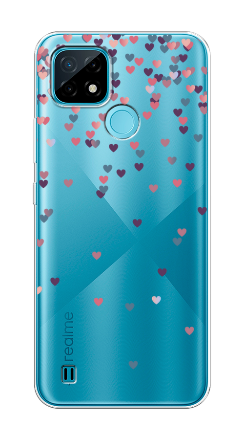 

Чехол на Realme C21 "Посыпка сердечки", Розовый;фиолетовый, 254950-3