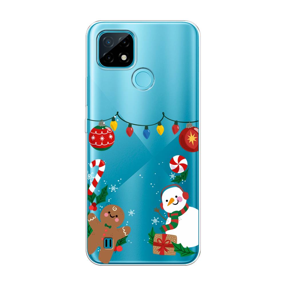 

Чехол на Oppo Realme C21 "Новогоднее настроение", Коричневый;красный;зеленый, 254950-5