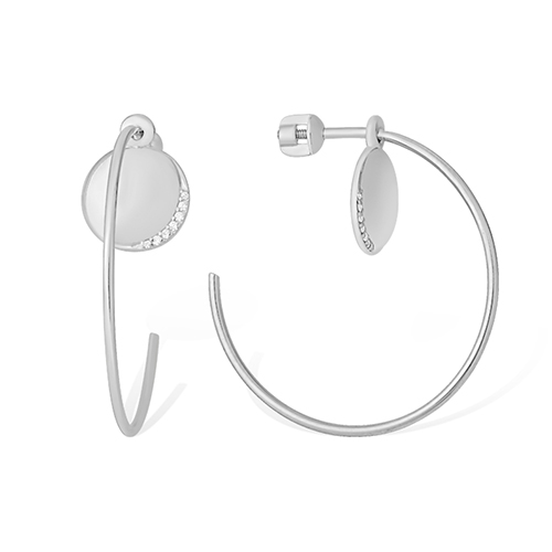 

Серьги конго из серебра EFREMOV 1210016921, фианит, 1210016921