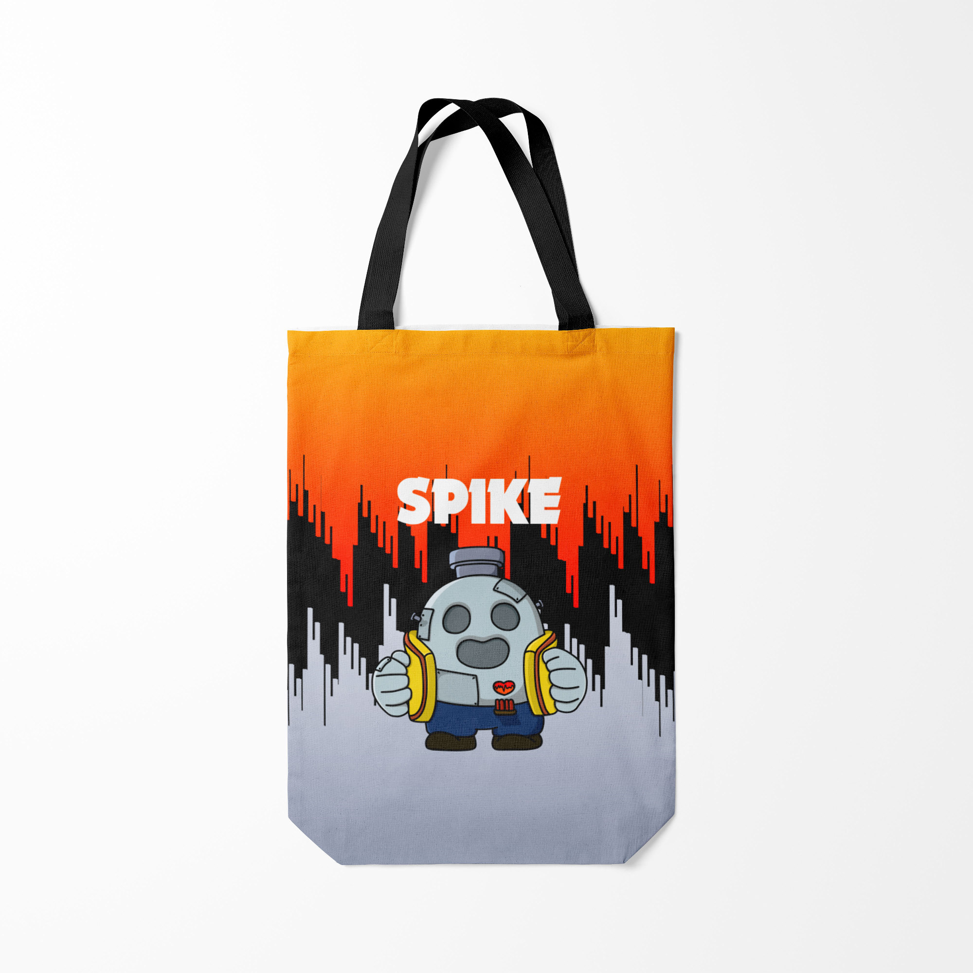 

Сумка шoппер унисекс Burnettie Brawl Stars Spike Robot, оранжевый; серый, Brawl Stars Spike Robot
