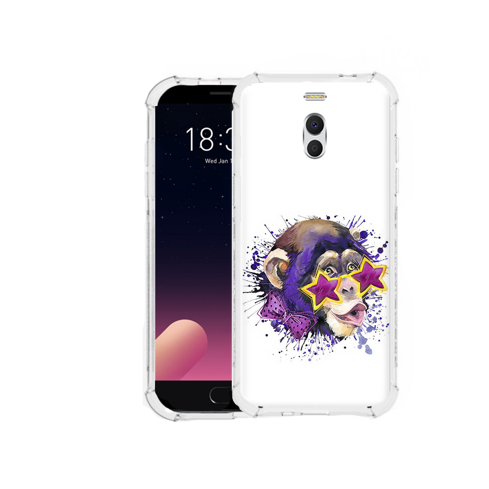 

Чехол MyPads Tocco для Meizu M6 Note обезьяна в очках, Прозрачный, Tocco
