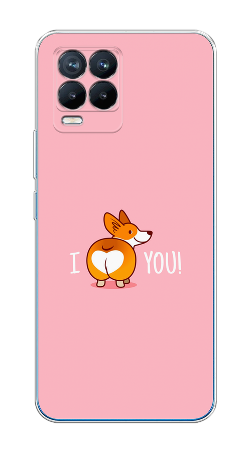 

Чехол на Realme 8/8 Pro "Корги I love you", Розовый;коричневый;белый, 255450-1