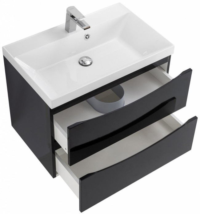 

Тумба с раковиной BelBagno Marino 70-BB700/450-LV-MR-AST Nero Lucido, Черный, BelBagno Marino