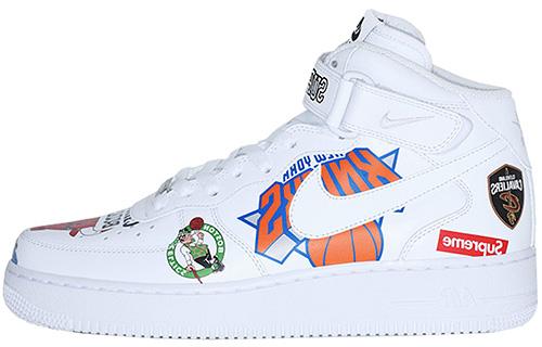 

Кеды унисекс Nike Supreme x Nike Air Force 1 NBA White белые 41 EU, Белый, Supreme x Nike Air Force 1 NBA White