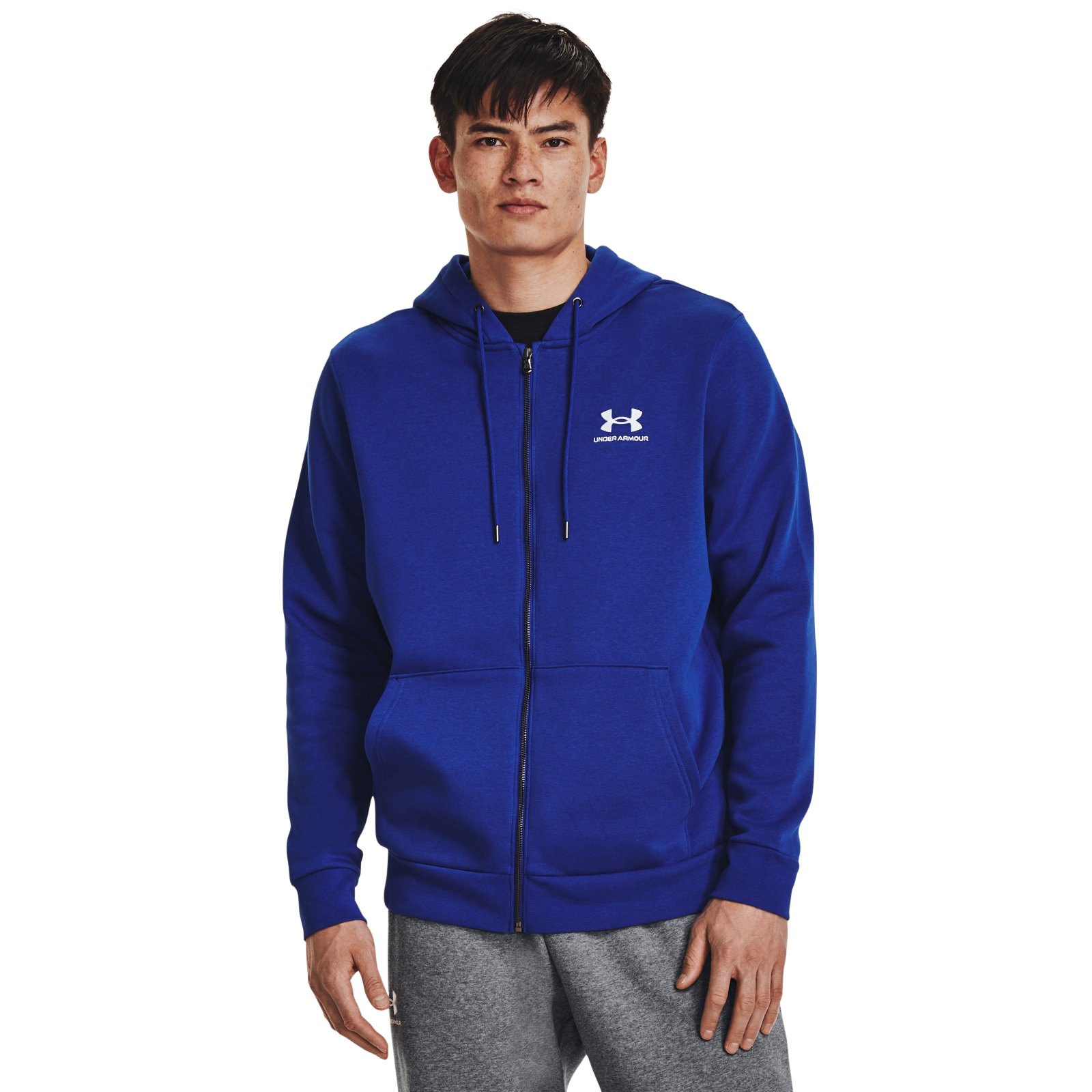 Толстовка мужская Under Armour Ua Essential Fleece Fz Hood синяя XS