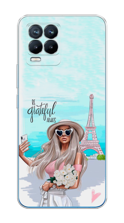 

Чехол на Realme 8/8 Pro "Селфи Париж", Голубой;бежевый, 255450-6