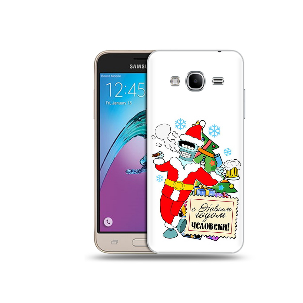 Чехол MyPads Tocco для Samsung Galaxy J3 (2016) С новым годом человеки (PT29089.580.150)