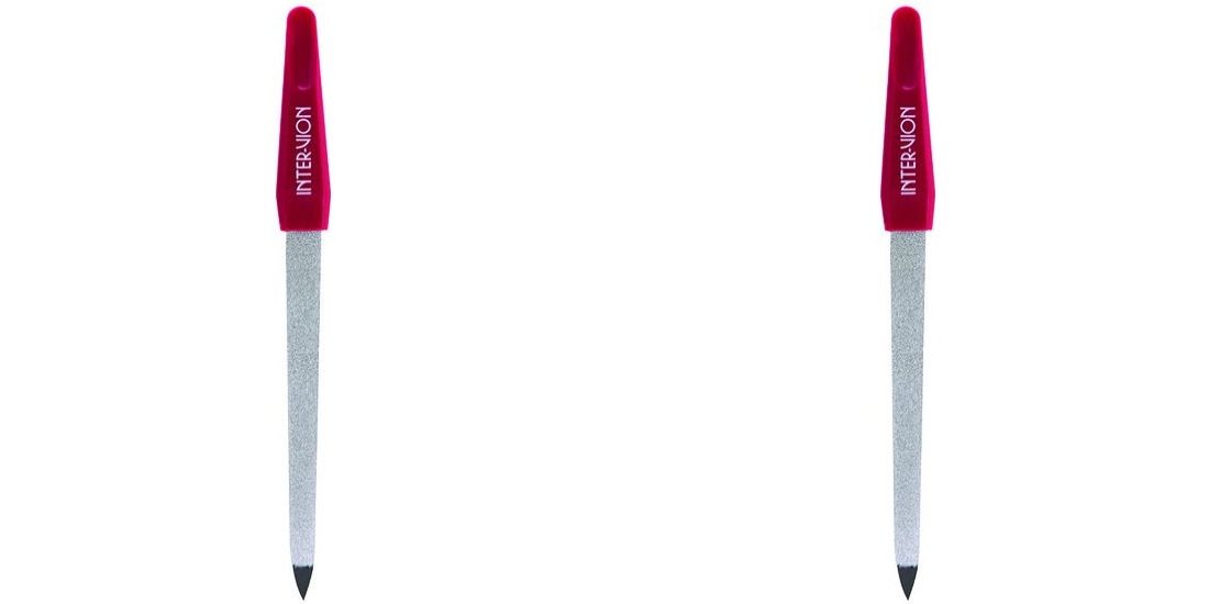 Пилочка для ногтей Inter-Vion сапфировая большая, в чехле 17 см, 2 шт. спонж для пудры inter vion beauty line
