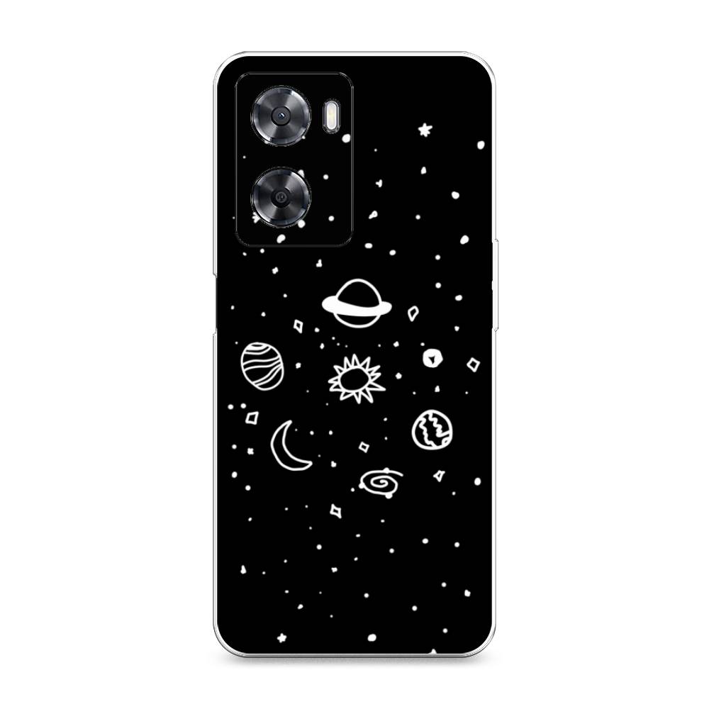 

Чехол для Oppo A57 4G/A77 4G/A77s 4G/A57s "Дудл солнечной системы", Бежевый;серый, 2510350-2