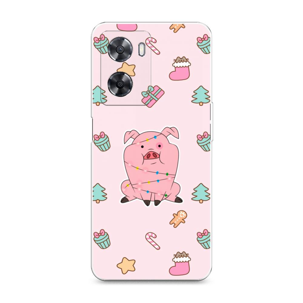 

Чехол для Oppo A57 4G/A77 4G/A77s 4G/A57s "Розовая свинка", Розовый;зеленый, 2510350-5
