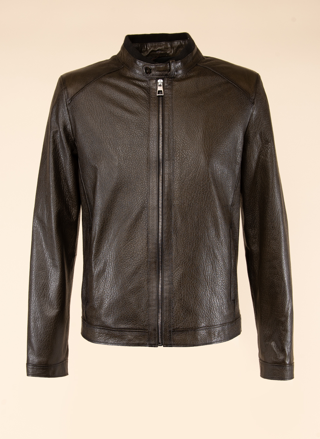 Кожаная куртка мужская Каляев 52078 коричневая 62 RU