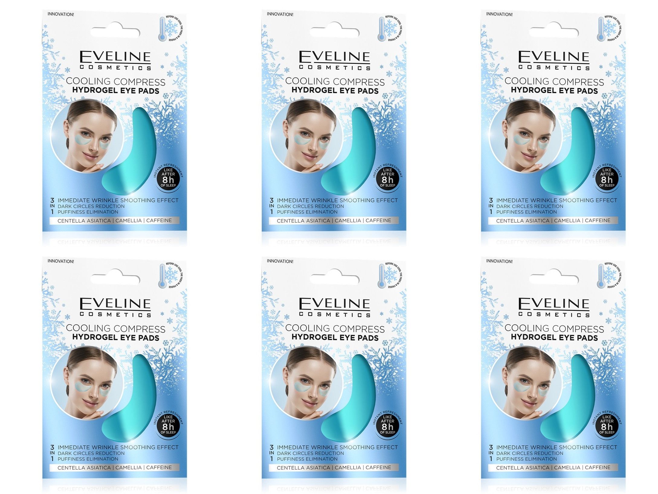 

Патчи Eveline для кожи вокруг глаз Cooling Compress, 6 шт