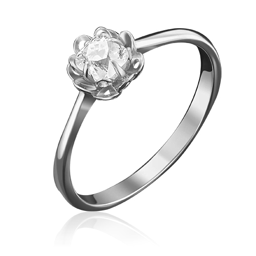 Кольцо из белого золота с фианитом р. 16 PLATINA jewelry 01-4876-00-501-1120-38