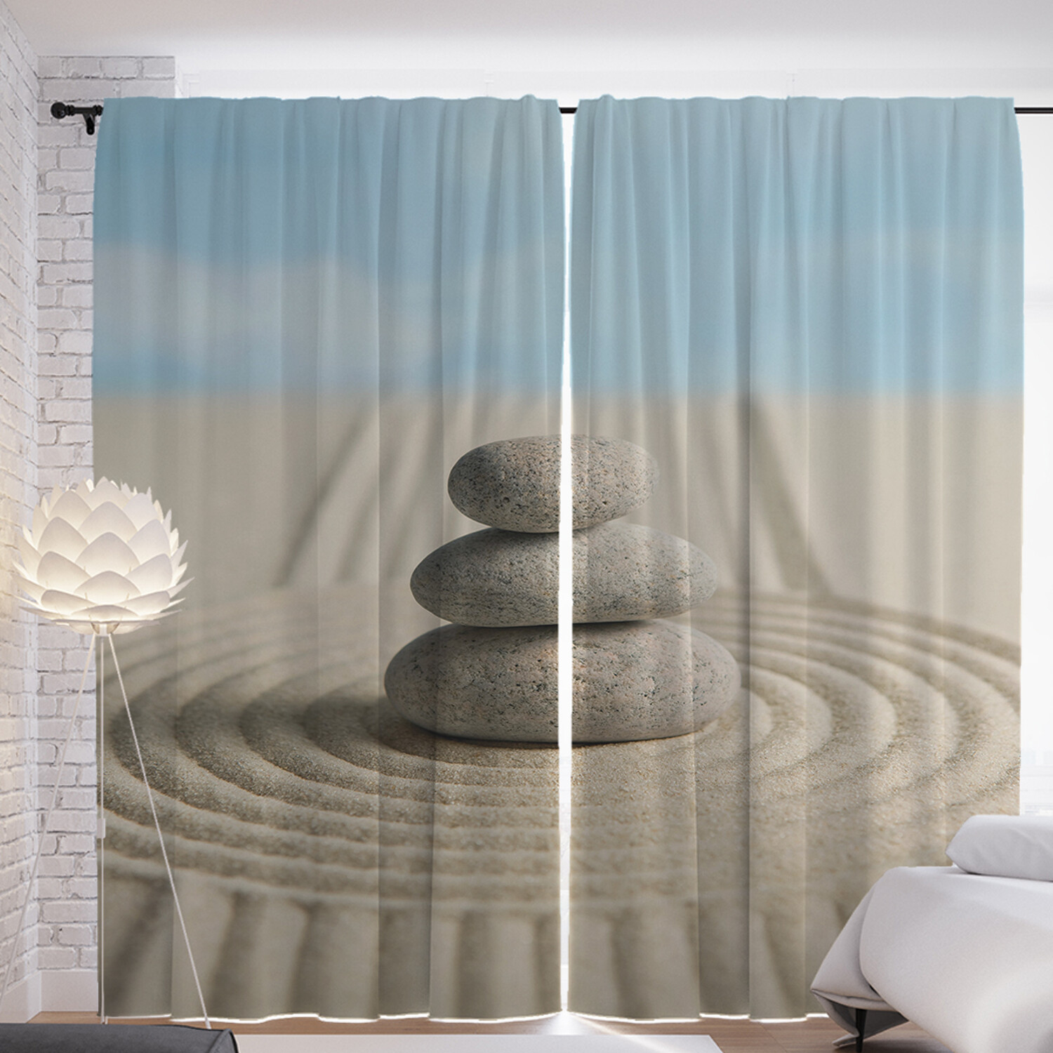 

Шторы с фотопечатью JoyArty "Сад медитации" из сатена, 290х265 см, Сад медитации