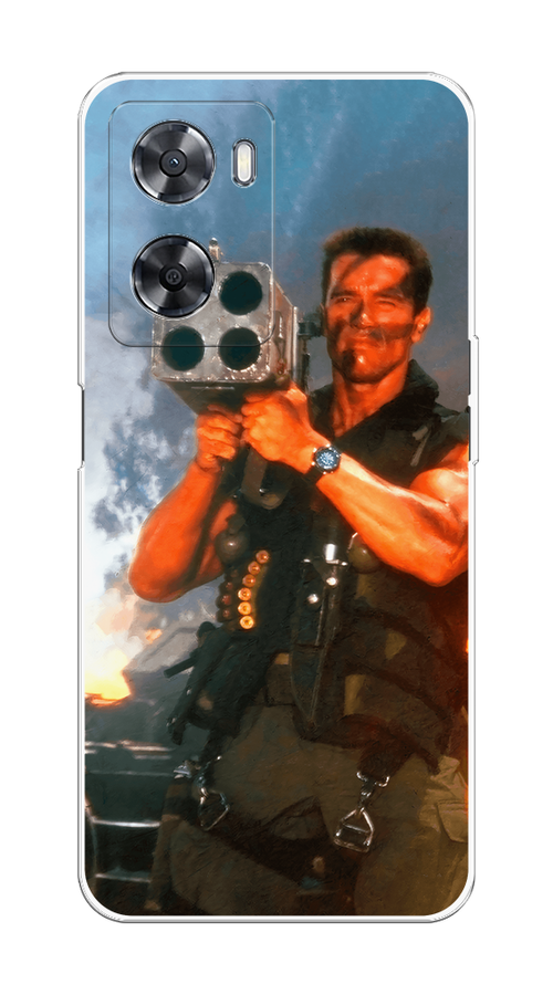 

Чехол на Oppo A57 4G "Арнольд Шварцнеггер с базукой", Голубой;коричневый, 2510350-6