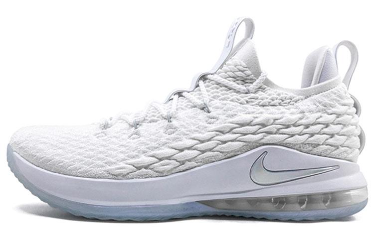 

Кроссовки унисекс Nike Lebron 15 low White Metallic Silver белые 40 EU, Белый, Lebron 15 low White Metallic Silver