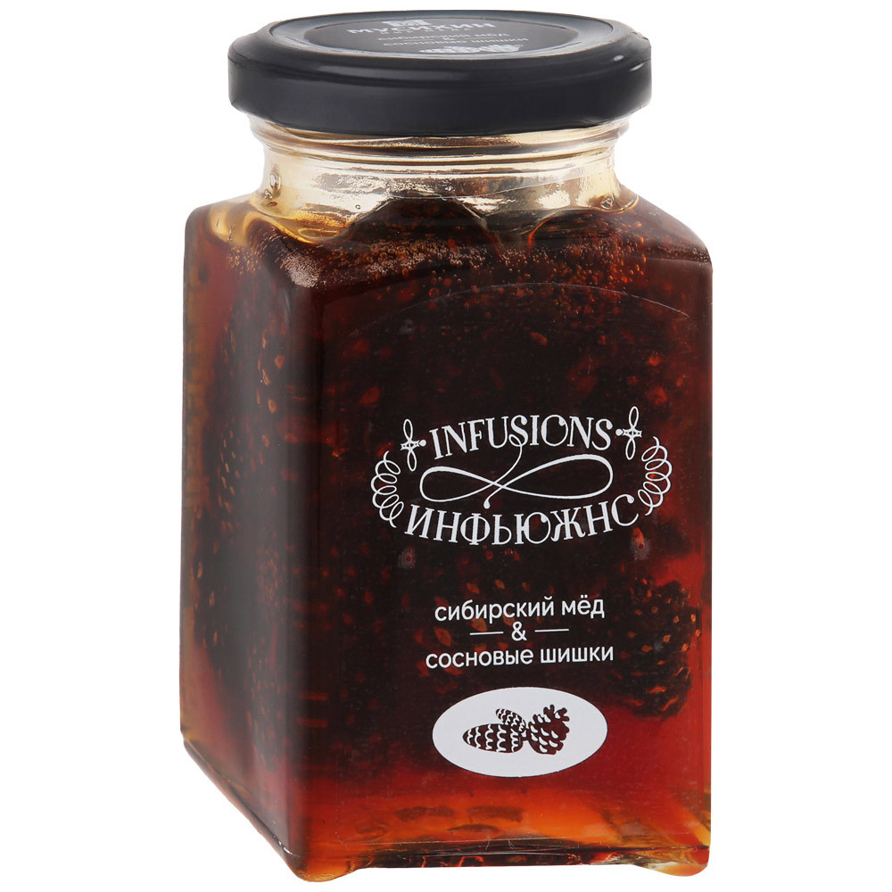 Десерт медовый Мусихин. Мир меда сибирский мед и сосновые шишки 300 г