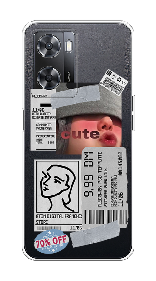 

Чехол на Oppo A57 4G/A77 4G/A77s 4G/A57s "Cute girl collage", Розовый;серый;голубой, 2510350-6