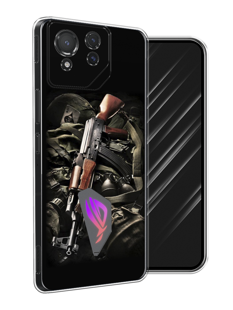 

Чехол Awog на Asus ROG Phone 8 "Автомат", Черный;коричневый;серый, 45150-1