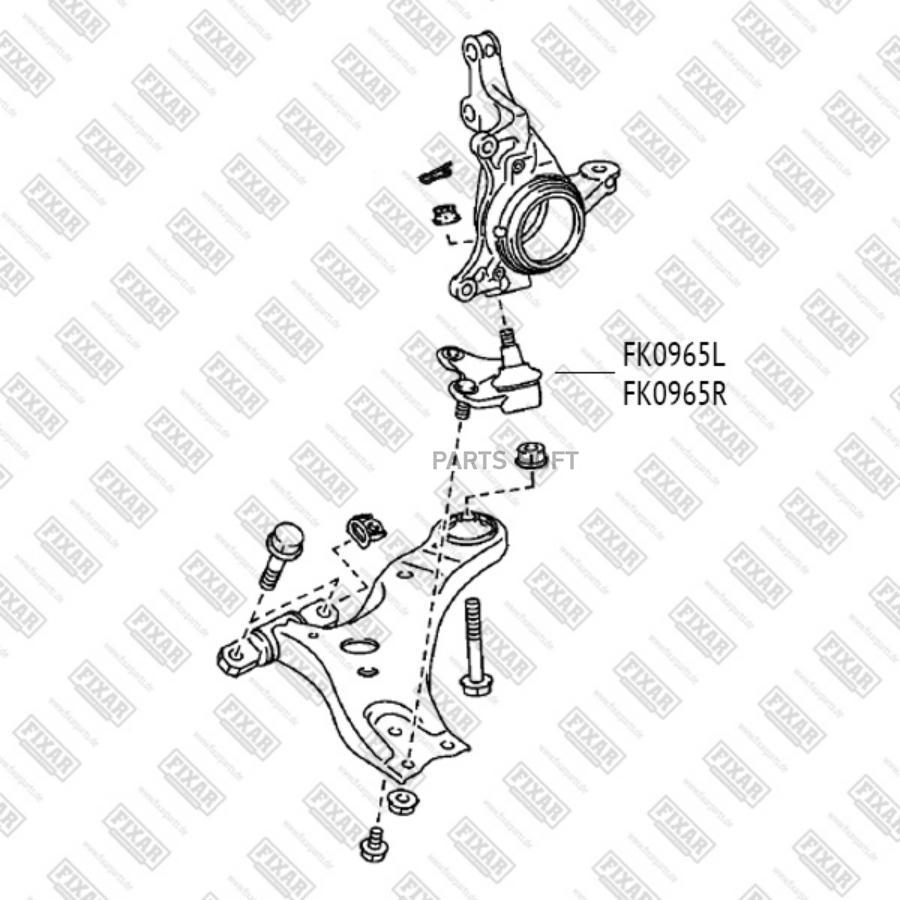 

IXAR FK0965L TOYOTA Highlander/Cluger/Sienna/Venza 08-LEXUS RX 10- / опора шаровая ни 1шт