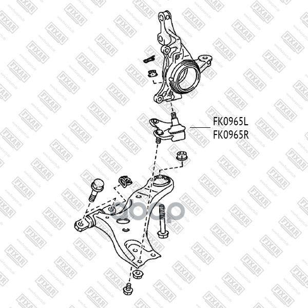 

IXAR FK0965R TOYOTA Highlander/Cluger/Sienna/Venza 08-LEXUS RX 10- / опора шаровая ни 1шт