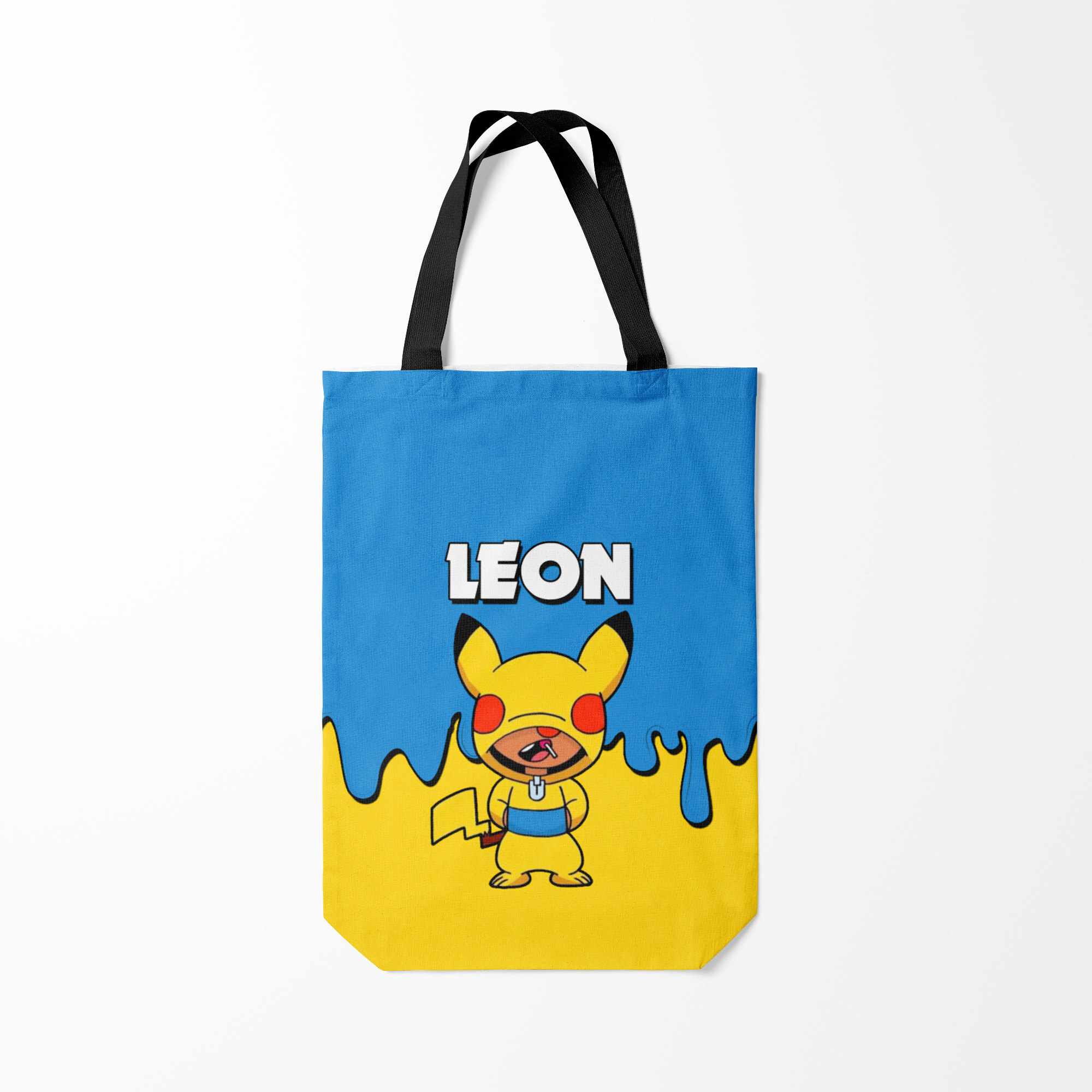 

Сумка шoппер унисекс Burnettie Brawl Stars Leon Pikachu, голубой; желтый, Brawl Stars Leon Pikachu