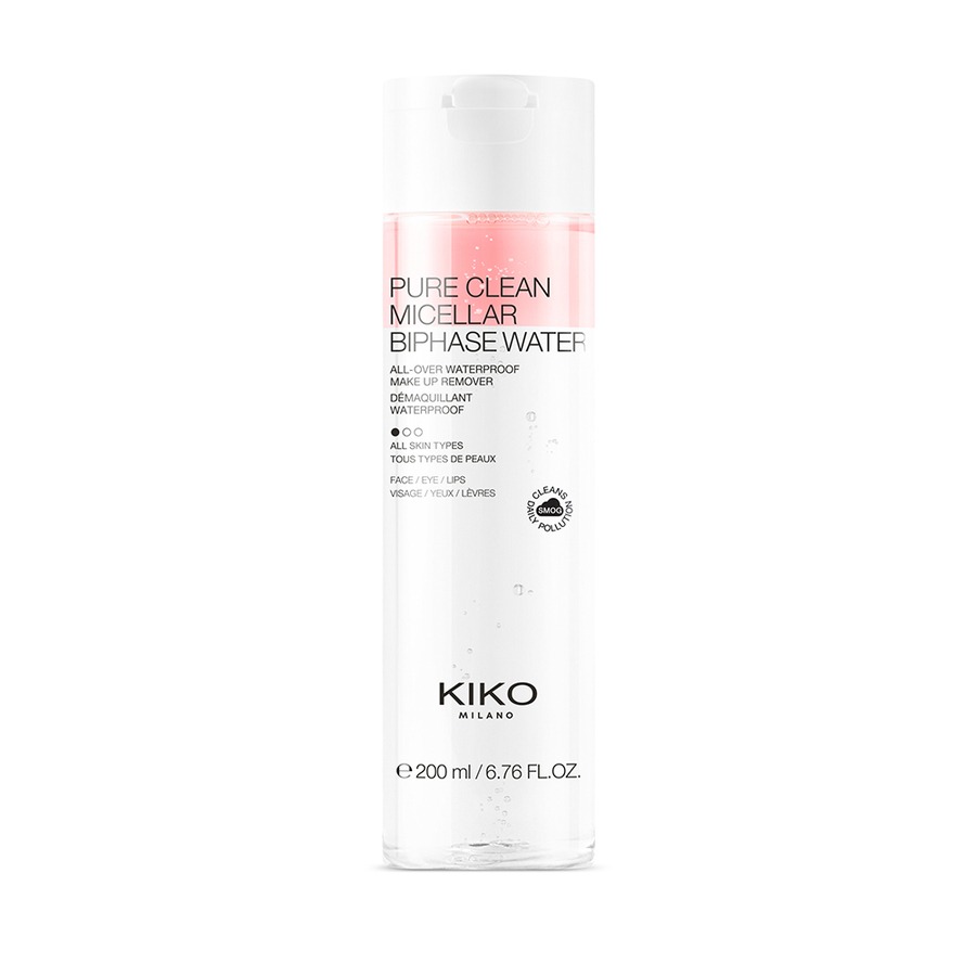 Очищающая двухфазная мицелярная вода Kiko Milano Pure clean micellar biphase water 200 мл