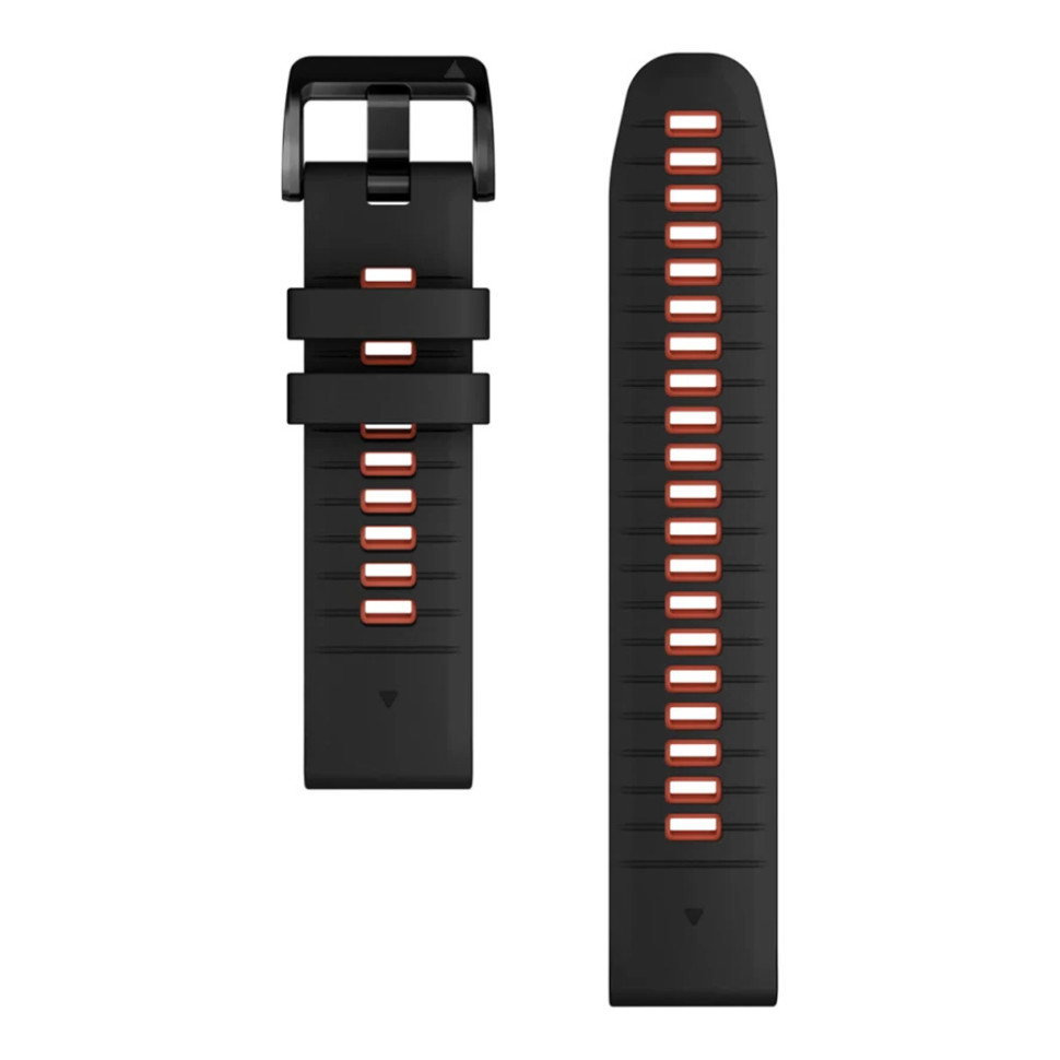 Ремешок Garmin QuickFit 22 Watch Bands Black/Flame Red Silicone 010-13280-06