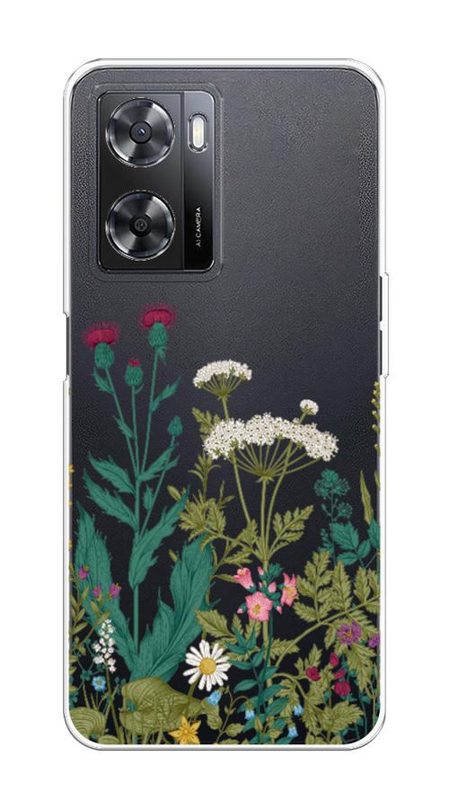 

Чехол на Oppo A57 4G/A77 4G/A77s 4G/A57s "Дикие полевые цветы", Зеленый;розовый;белый, 2510350-2