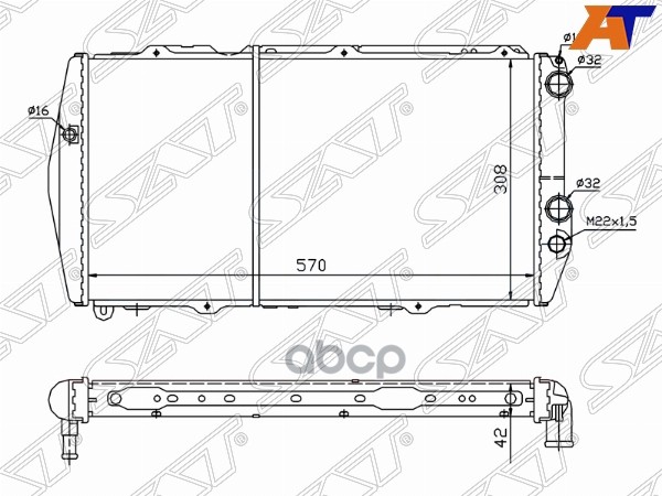 

Радиатор Audi 100 C3 86-90 2.0-2.3 Короткий (Трубчатый) Sat арт. ST-01-0002
