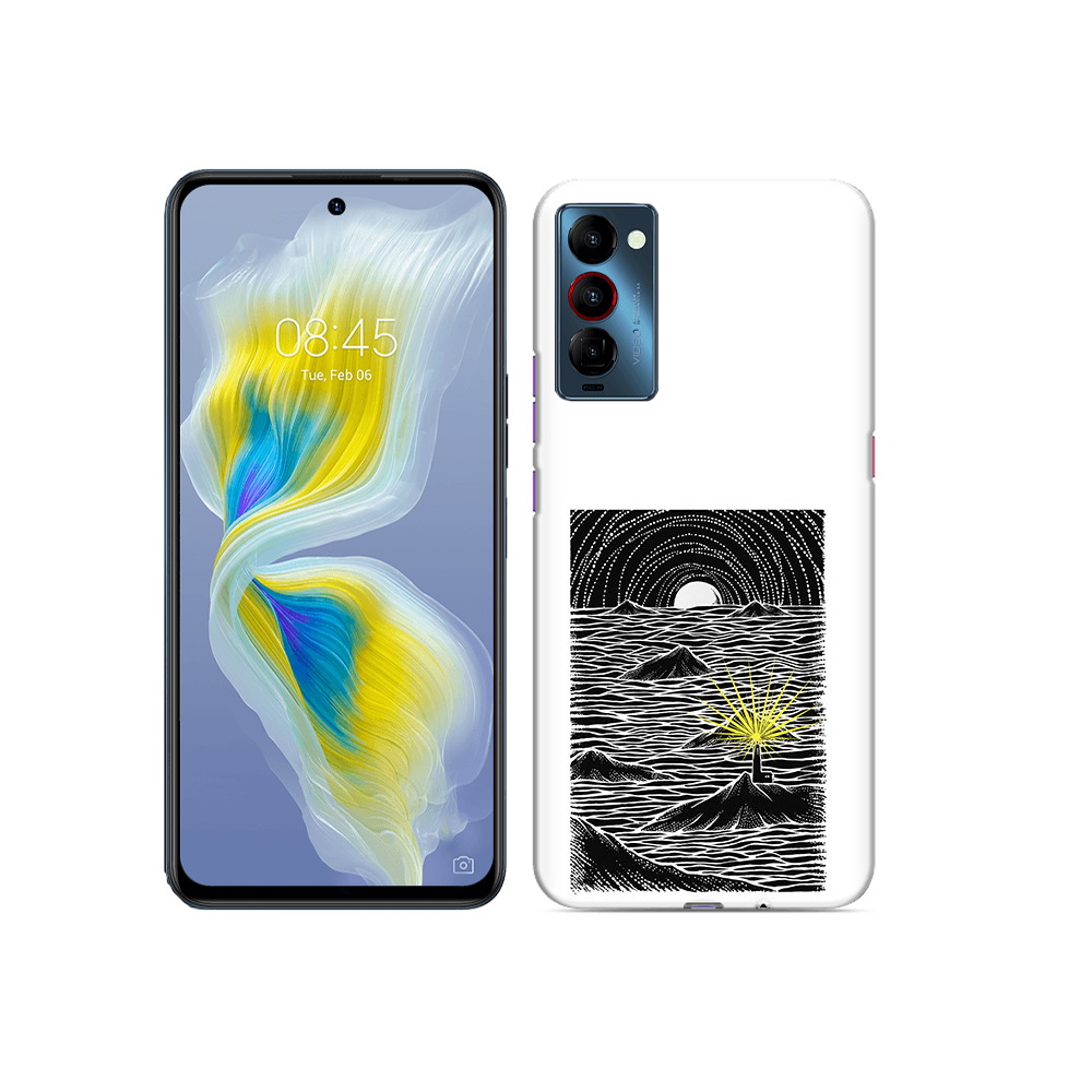 

Чехол MyPads Tocco для Tecno Camon 18 маяк в черно белом море, Прозрачный, Tocco