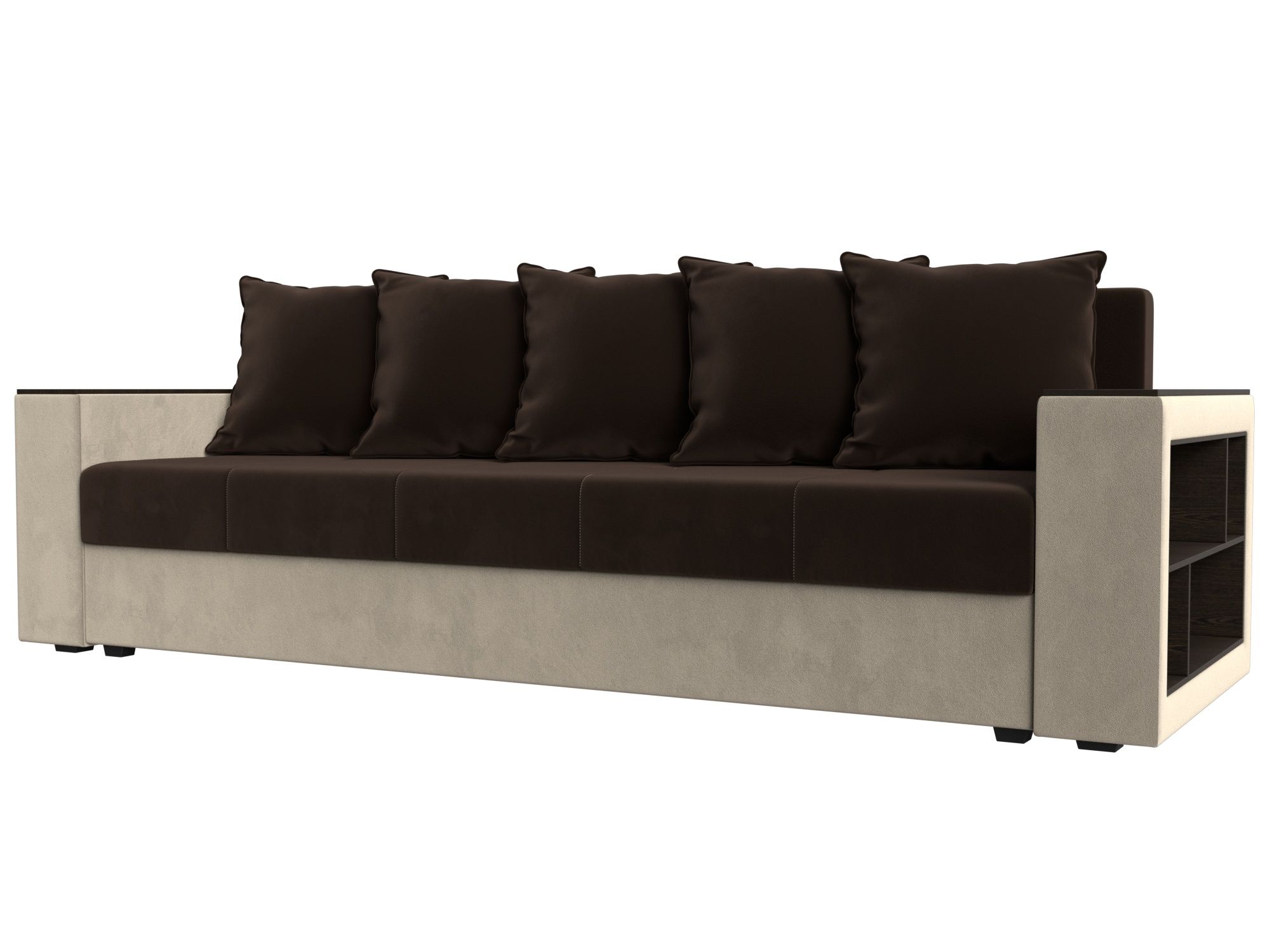 

Диван прямой Хит Диванов Дубай Лайт правый микровельвет, еврокнижка, коричневый, 100337155